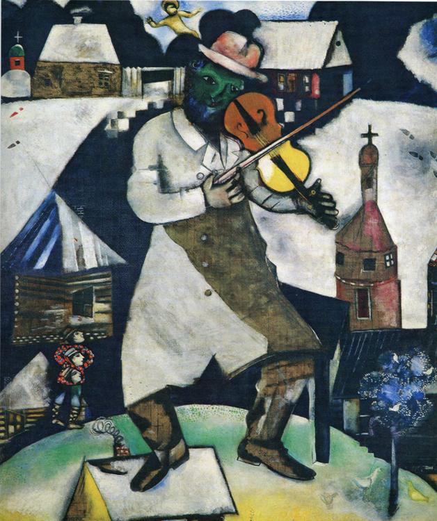 The Fiddler painting - Marc Chagall The Fiddler art painting